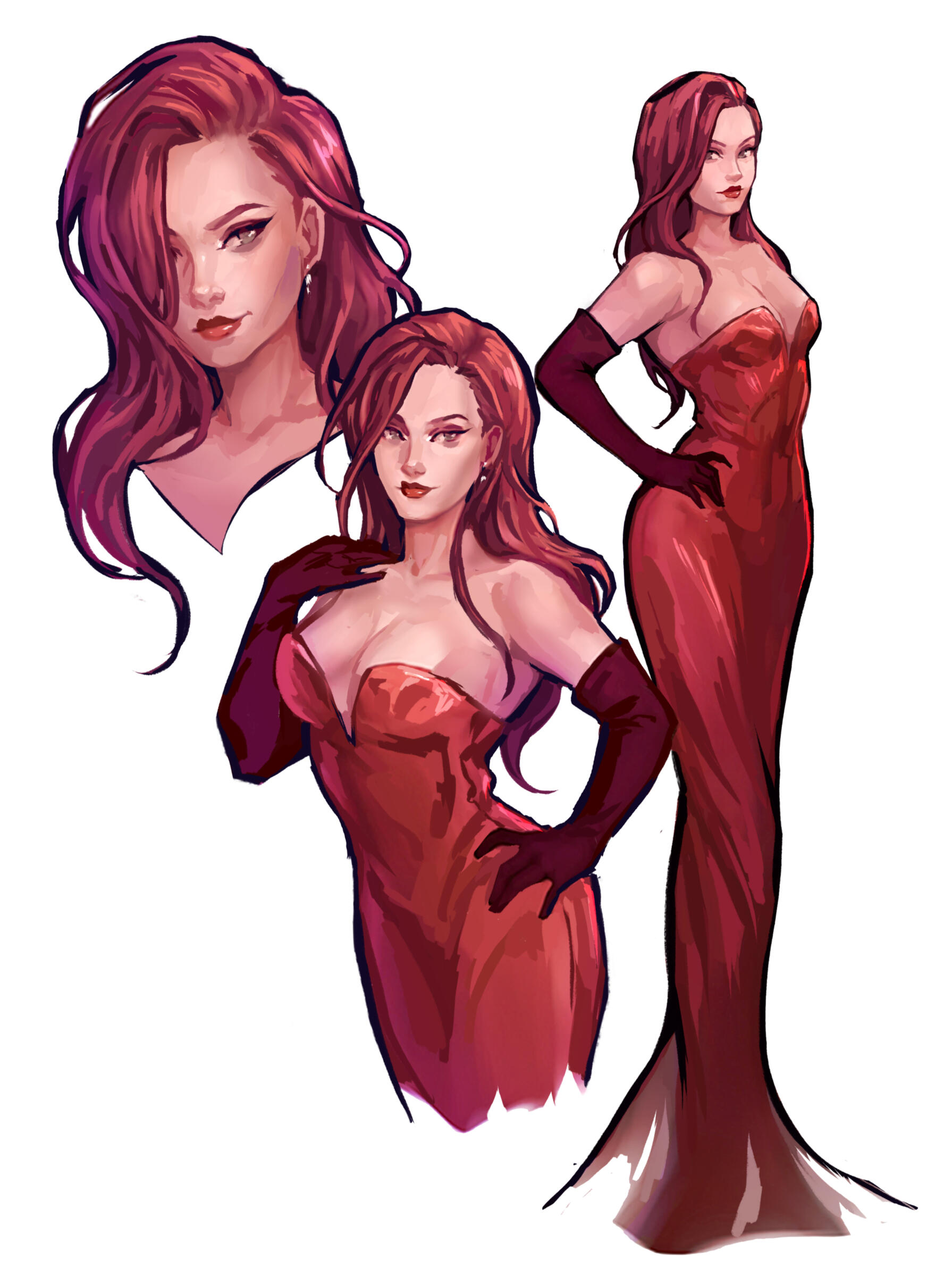 Digital art commission options by Azuki Arts: Full body portrait, half-body illustration, and bust shot examples.